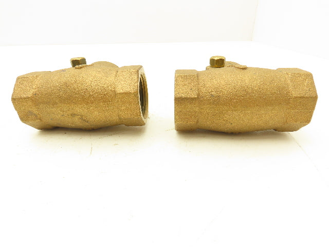 Nibco 1" FNPT Bronze Swing Check Valve T-Pattern Female Threaded Lot of 2