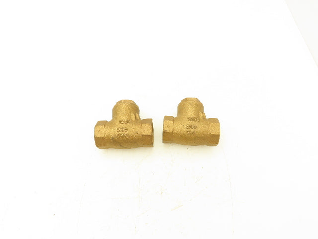 Nibco 1" FNPT Bronze Swing Check Valve T-Pattern Female Threaded Lot of 2