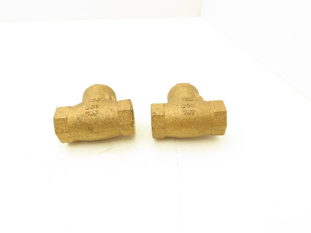 Nibco 1" FNPT Bronze Swing Check Valve T-Pattern Female Threaded Lot of 2