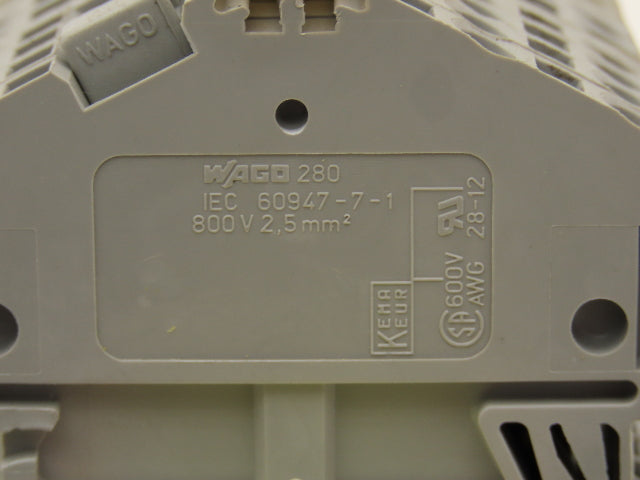 Wago 280 3-Wire 20A Terminal 600V 2.5mm² 28-12AWG DIN Rails Lot of 159