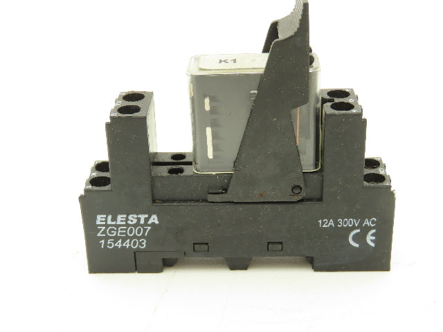 Elesta 119644 SGR 282 Relay 24VDC 8A/250VAC Lot of 16 with Bases