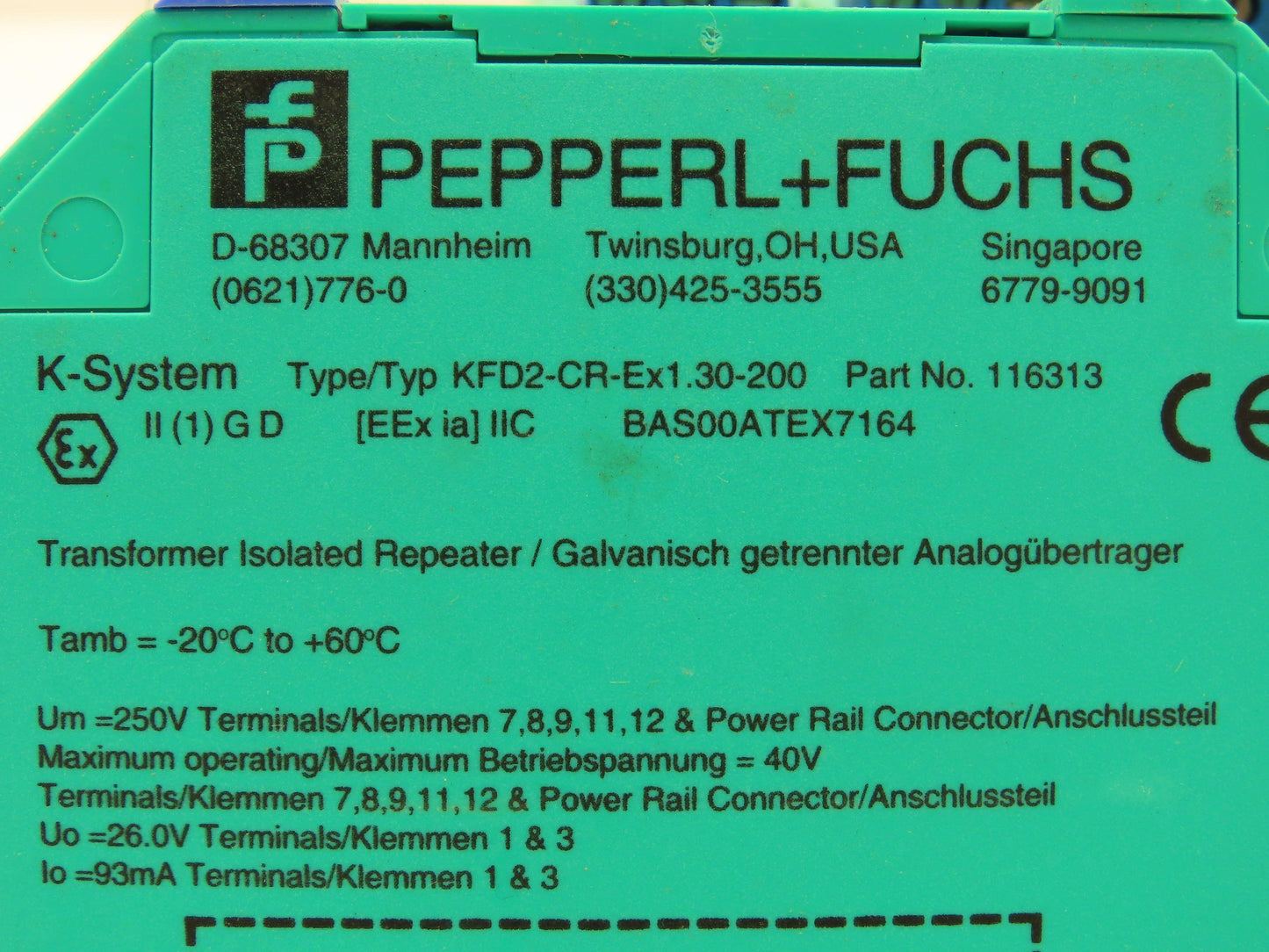 Pepperl+Fuchs KFD2-CR-EX1.30-200 Transformer Isolated Repeater 20-30VDC Lot of 7