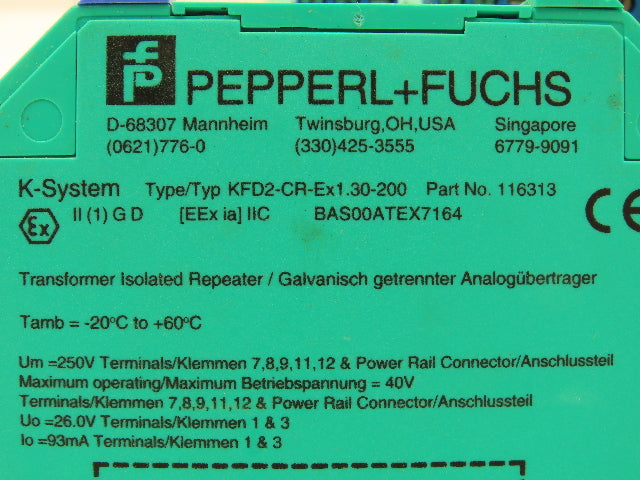 Pepperl+Fuchs KFD2-CR-EX1.30-200 Transformer Isolated Repeater 20-30VDC Lot of 7