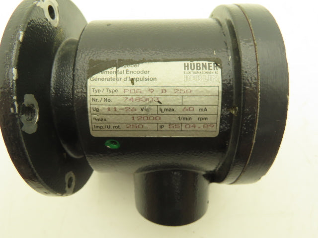 Hubner POG 9 D 250 Digital Tacho Incremental Encoder 11-26VDC 12k RPM