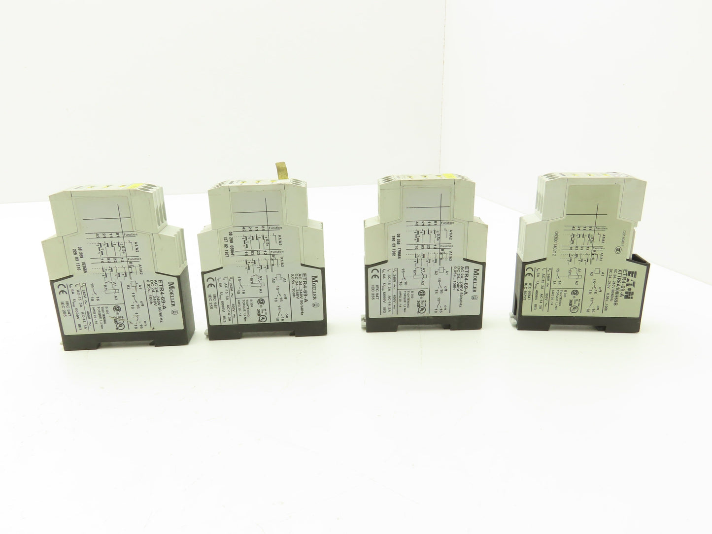 Eaton Moeller ETR4-69-A Timing Relay 24-240V AC/DC 0.05 Sec-100 Hrs Lot of 4