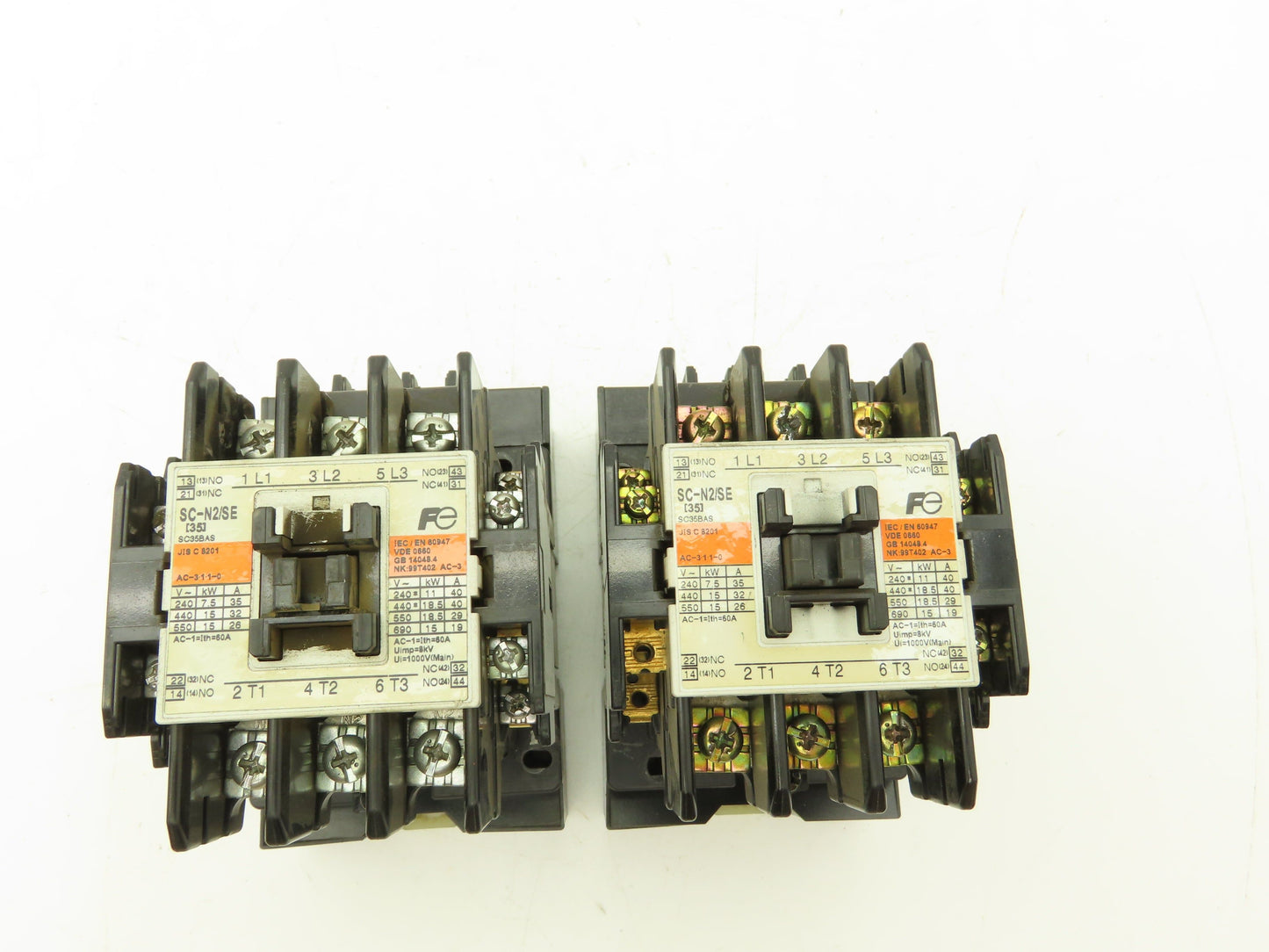 Fuji Electric SC35BAS SC-N2/SE Contactor 30HP 40A 600VAC Lot of 2