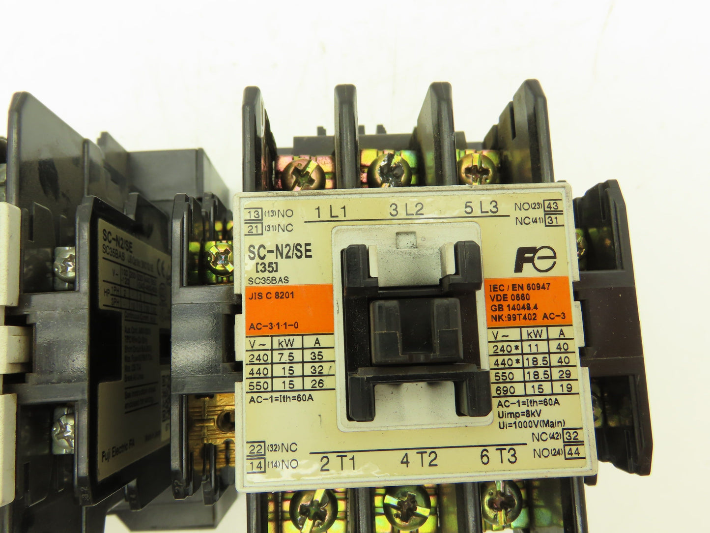 Fuji Electric SC35BAS SC-N2/SE Contactor 30HP 40A 600VAC Lot of 2