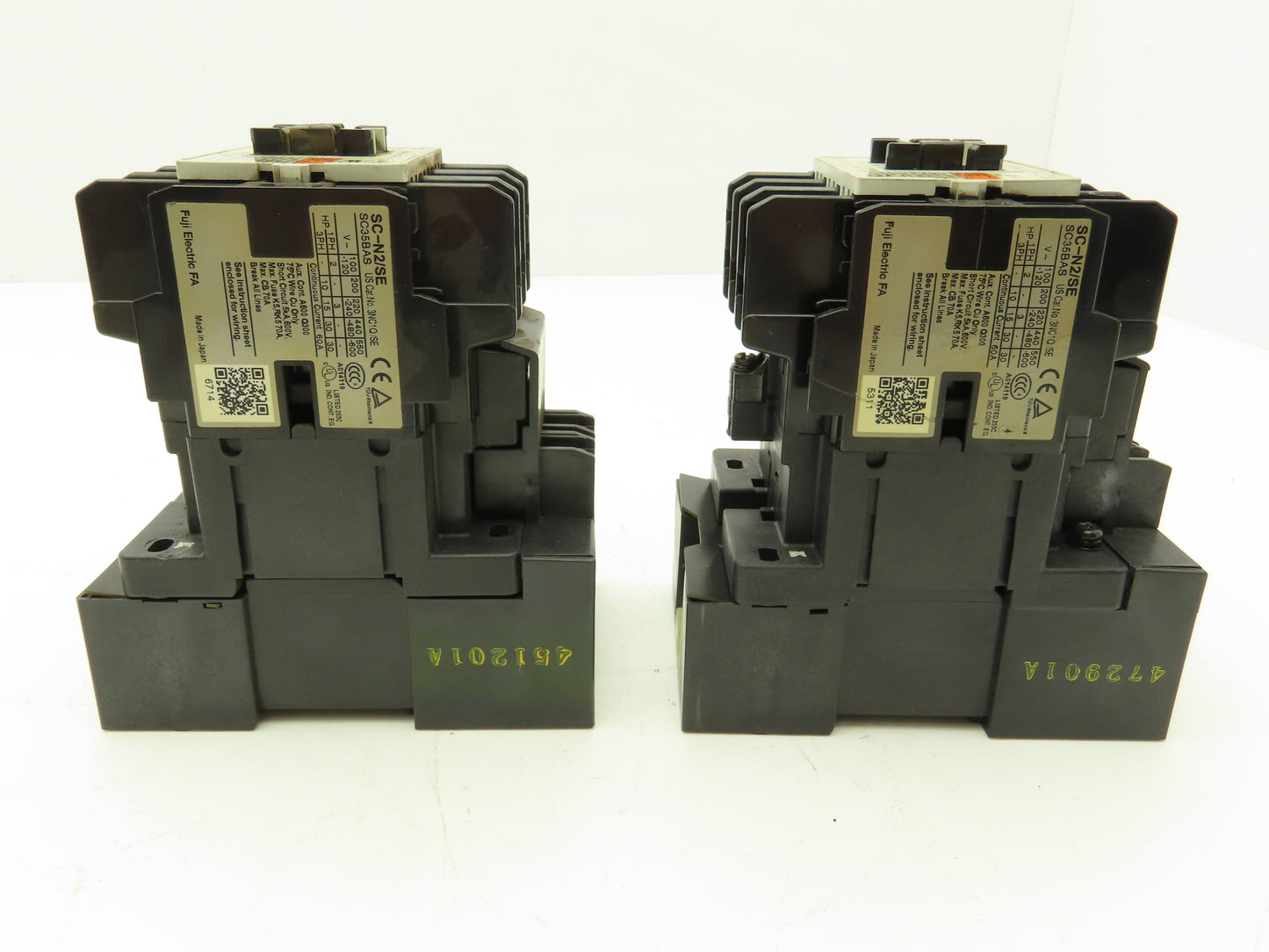 Fuji Electric SC35BAS SC-N2/SE Contactor 30HP 40A 600VAC Lot of 2