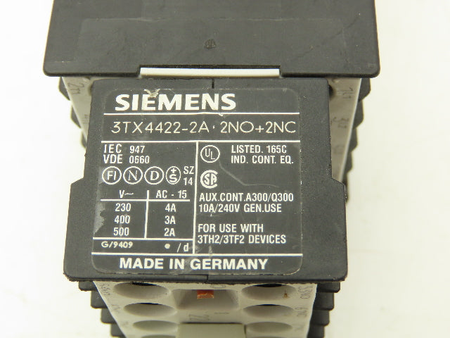 Siemens 3TF2001-0BB4 Contactor Block Diode Set 16A 600VAC 5HP Lot of 3