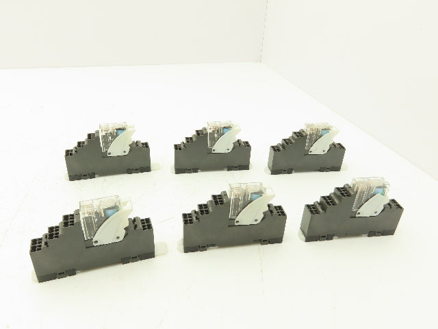 Omron G2R-2-SND P2RF-08-PU Relay 24VDC Coil 5A Base 250V 6A Lot of 6