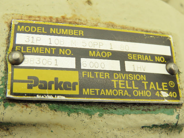 Parker 31P10BM50PP180 Tell Tale Inline Hydraulic Filter w/Indicator 6000 PSI
