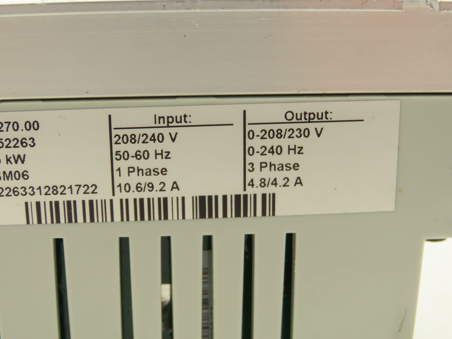 Leeson 174270.00 VFD Drive Input 1PH Output 3PH 4.2A 0-240Hz 1HP
