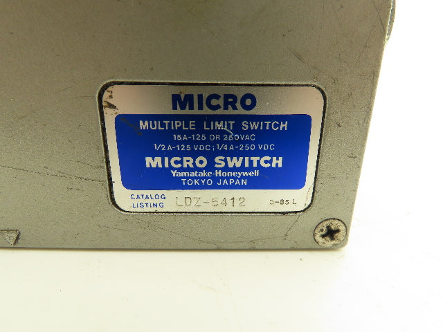 Honeywell Micro Switch LDZ-5412 Limit Switch 4-Pt Plunger 15A 125/250VAC