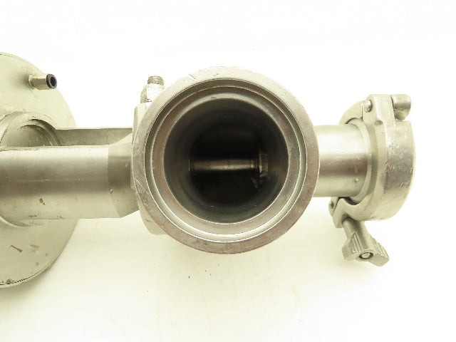 Tri Clover Alfa Laval 2" Stainless Sanitary Diverter Valve Pneumatic Actuated