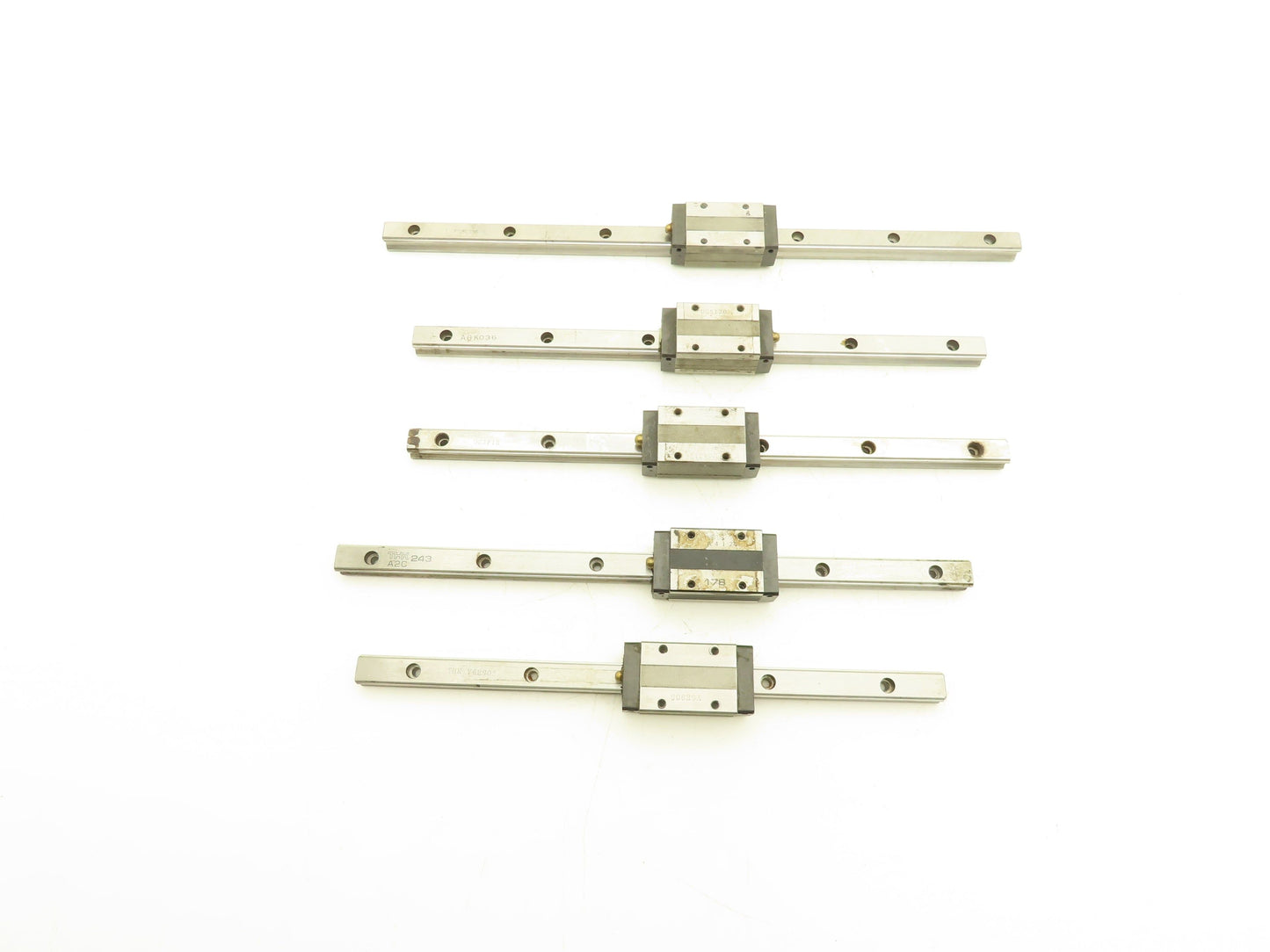 THK SHS15R Linear Bearing Block LM Guide Rail 15mm Mixed Length Lot of 5
