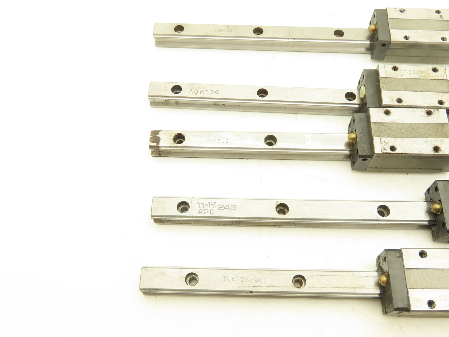 THK SHS15R Linear Bearing Block LM Guide Rail 15mm Mixed Length Lot of 5