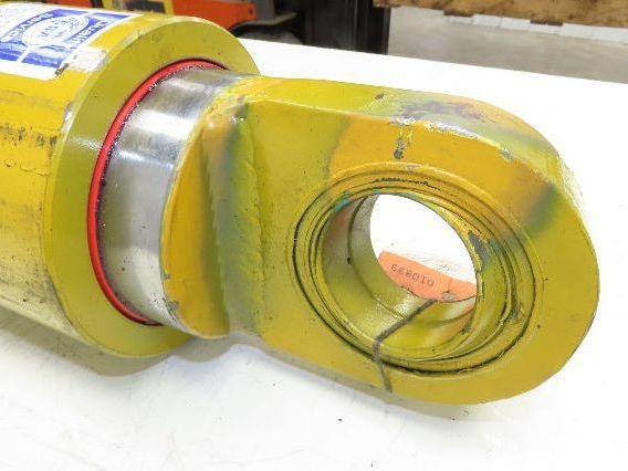 Welded Hydraulic Cylinder 5" Bore 16.65" Stroke Swivel Eye Mount Yellow