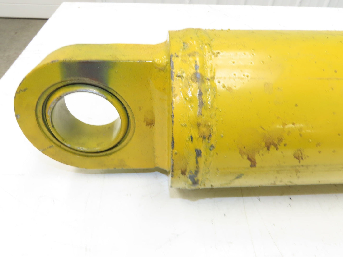 Welded Hydraulic Cylinder 5" Bore 16.65" Stroke Swivel Eye Mount Yellow