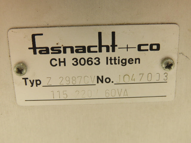 Fasnacht Z 2987CV Viscosity Control Panel Manual Counter