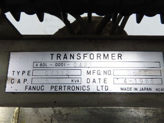 Fanuc A80L-0001-0421 Transformer 6.5kVA 200-550V Input 185/18V Output