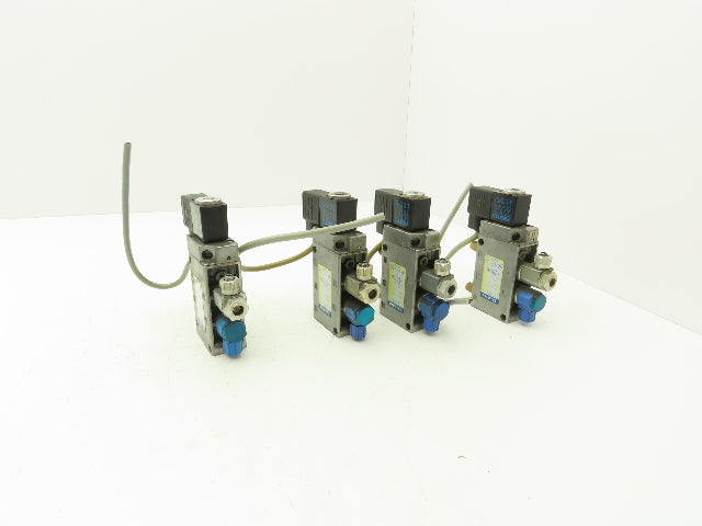 Festo MFH-5-1/4 Solenoid Valve 24vdc 5/2 G1/4" Flow Control Fittings Lot of 4