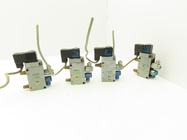 Festo MFH-5-1/4 Solenoid Valve 24vdc 5/2 G1/4" Flow Control Fittings Lot of 4