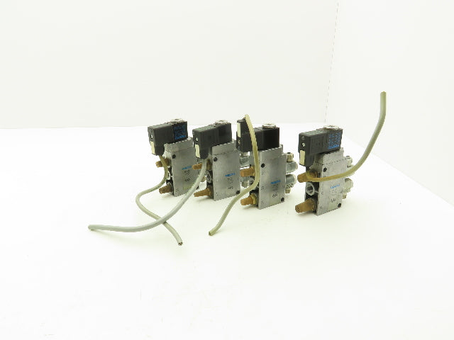 Festo MFH-5-1/4 Solenoid Valve 24vdc 5/2 G1/4" Flow Control Fittings Lot of 4