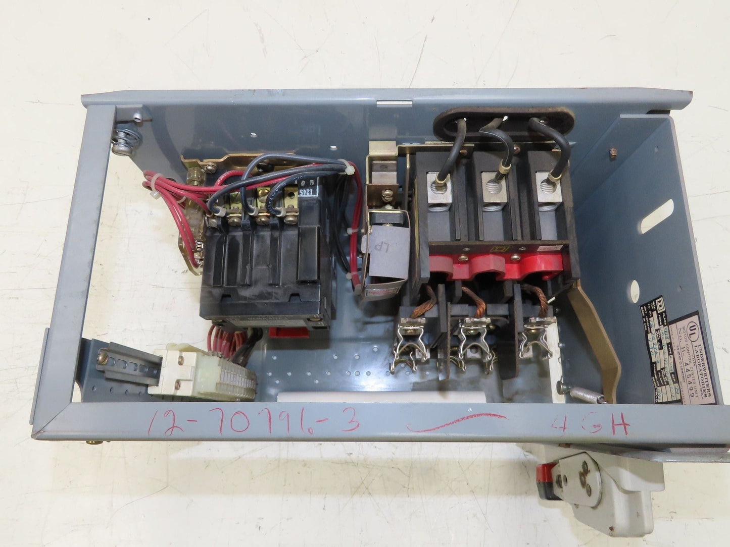 Square D 8998 MCC Bucket Motor Starter 10Hp Size 1 Fused Disconnect 3 Pole 600V