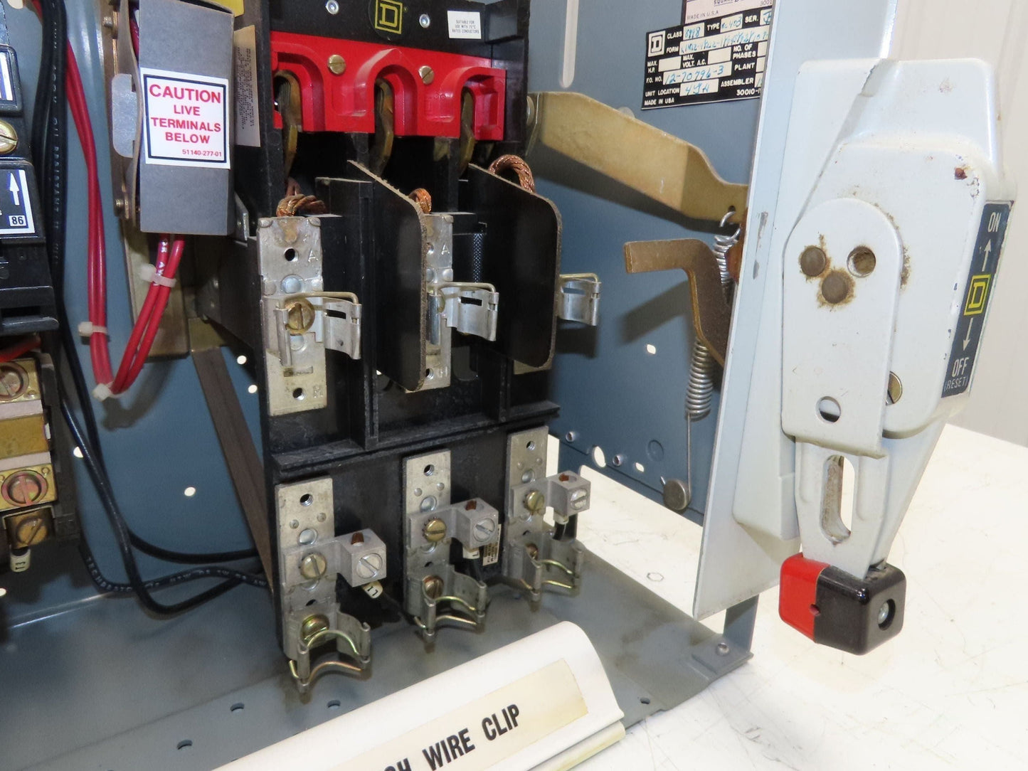 Square D 8998 MCC Bucket Motor Starter 10Hp Size 1 Fused Disconnect 3 Pole 600V