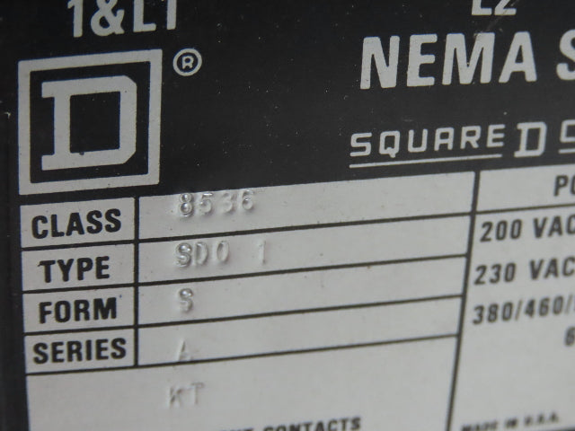 Square D 8998 MCC Bucket Motor Starter 25Hp Size 2 Fused Disconnect 3 Pole 600V