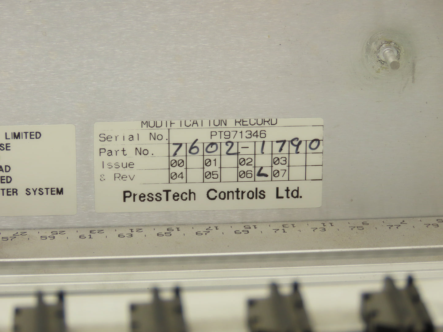 PressTech 7602-1790 Chassis Backplane Front Panel Driver Motrol Utility Boards