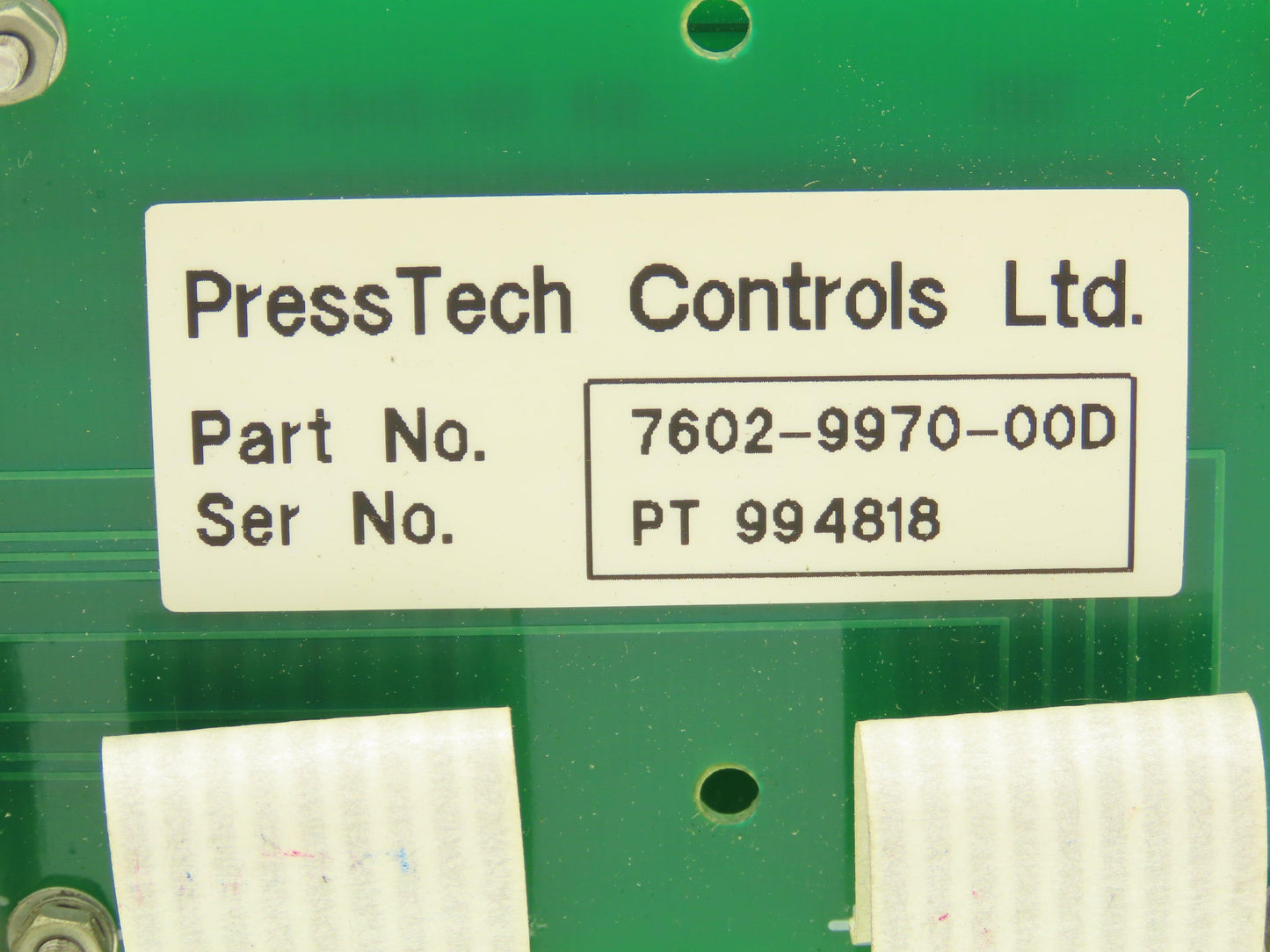 PressTech Controls 7602-9970-00D 7602-996D Control Display Panel Lot of 2