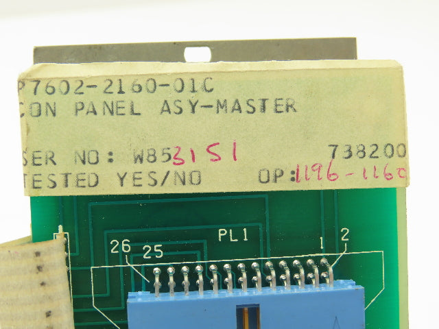 PressTech 7602-2160 | 7508-1440 | 7508-1450 Control Panel Rev D