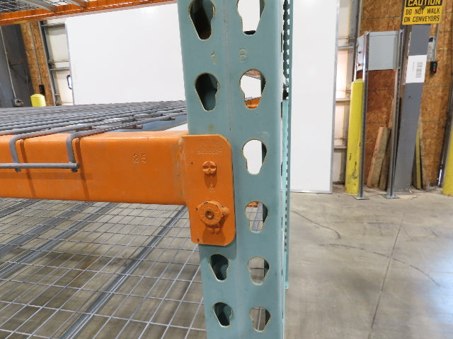 Teardrop Pallet Rack 4 Shelf 10' x 60" Upright 96" Shelf 46" Wire Deck Shop