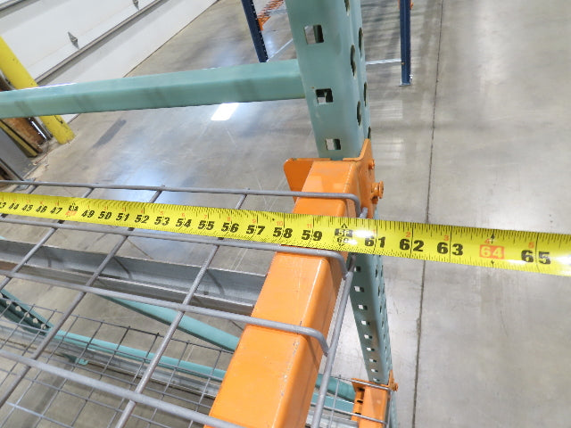 Teardrop Pallet Rack 4 Shelf 10' x 60" Upright 96" Shelf 46" Wire Deck Shop