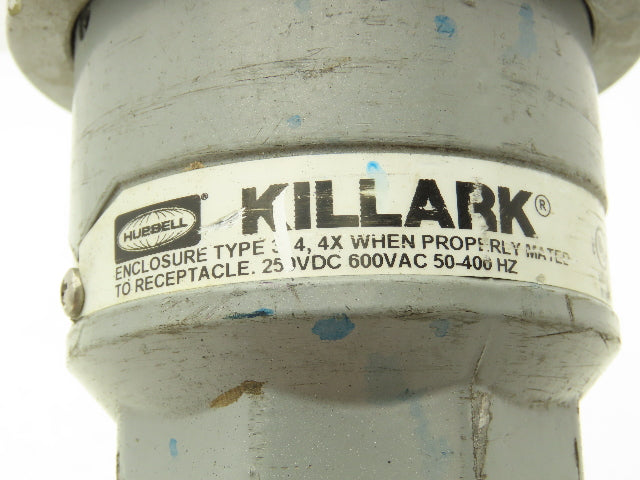 Hubbell Killark VP1034 Versamate Pin & Sleeve Plug 100A 600V 3PH 3W 4P Hazardous