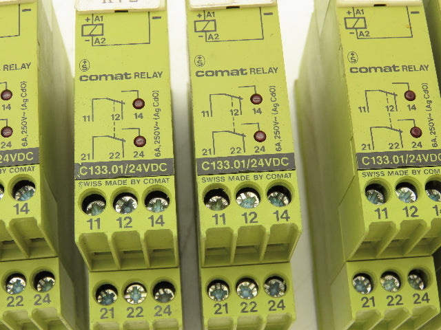 Comat C133.01/24VDC Relay 2NC 2NO Lot of 9