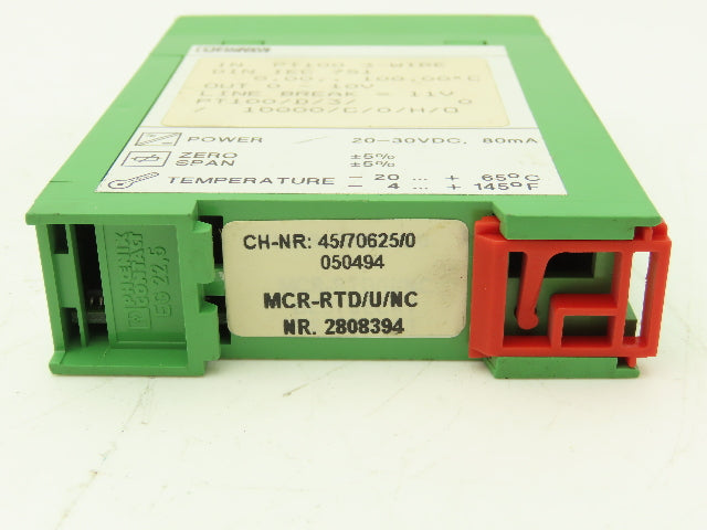 Phoenix Contact MCR-RTD/U/NC 2808394 RTD-Converter PT100 3-Wire In 0-10V Out