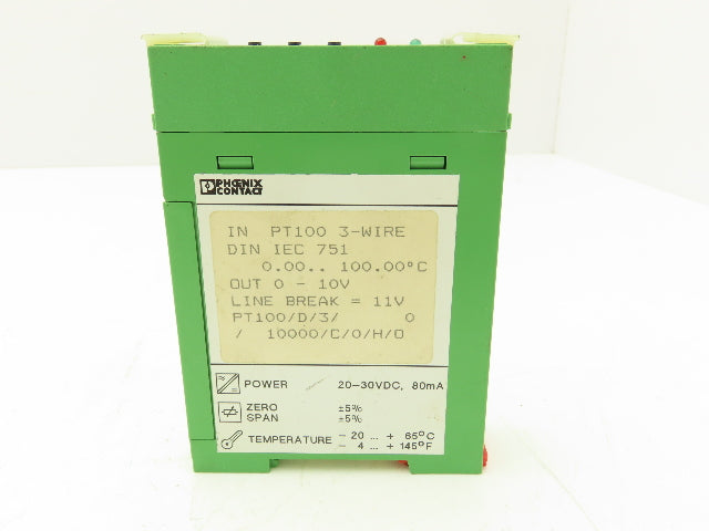Phoenix Contact MCR-RTD/U/NC 2808394 RTD-Converter PT100 3-Wire In 0-10V Out