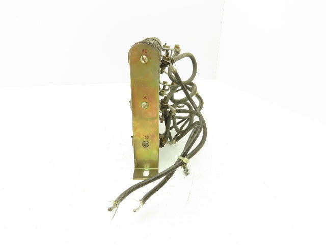 D50 Ceramic Rib Wound Resistor 50 Ohm 11.5" Set of 3 Chassis Mount Assy
