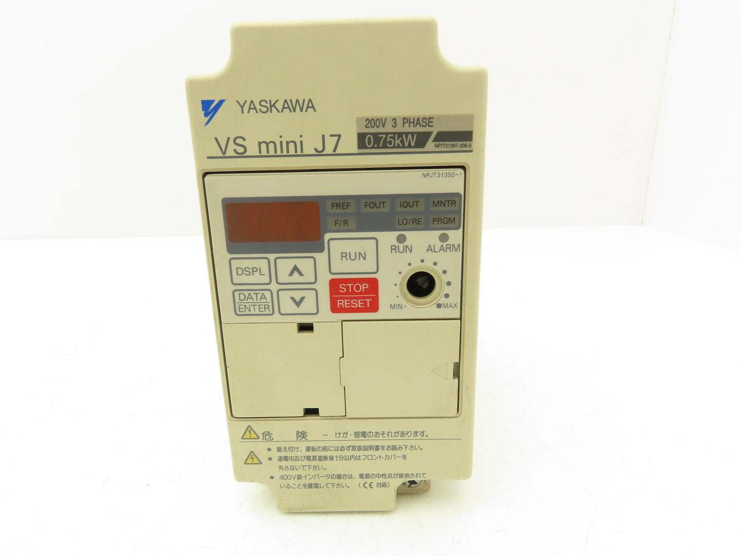 Yaskawa CIMR-J7AA20P7 Variable Frequency AC Drive 230VAC 3PH 400Hz 5A 1.9kVA
