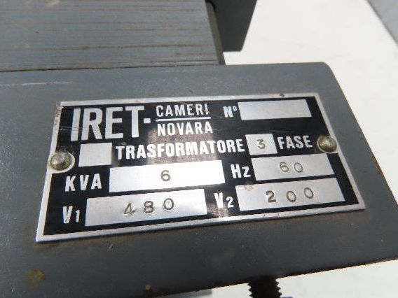 IRET Stepdown Power Transformer 6kva HV 480V LV 200V 3Ph
