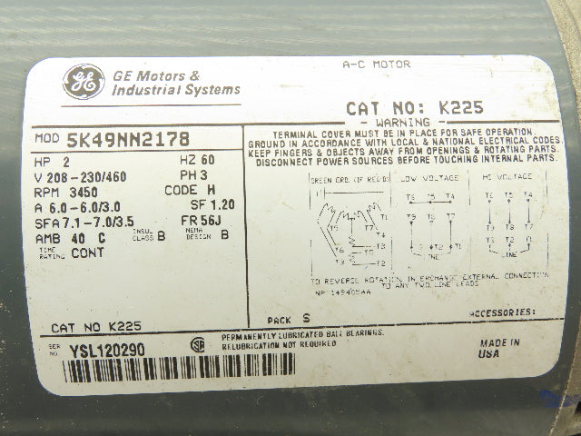 Scot 11 Cast Iron Centrifugal Pump 1.25"x 1" NPT 2Hp 230/460V 3PH 56J