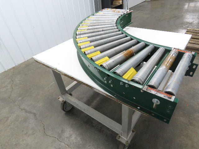 Roach 90° Curve Accumulation Roller Conveyor 18"W 16"BF V-Belt Slave Drive