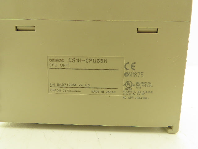 Omron CS1H-CPU65H Programmable Controller CPU Unit Version 4.0