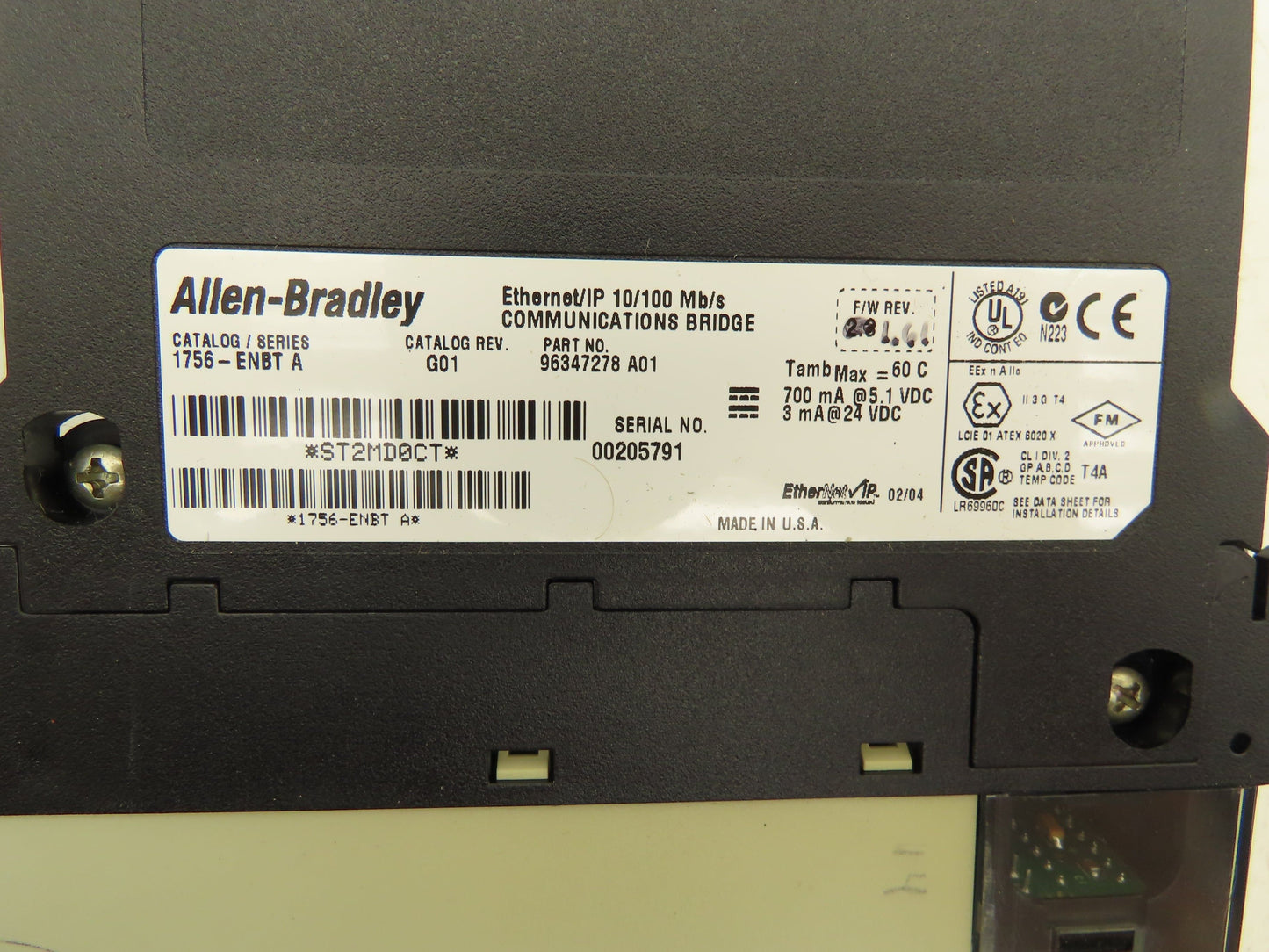 Allen Bradley 1756-ENBT 1756-CNB/D Communications Bridge Ethernet ControlNet SET