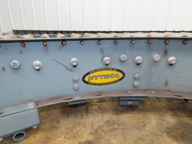 Hytrol 90° Curve Roller Conveyor 18"W 16"BF V-Belt Slave Drive 1-3/8" Roller