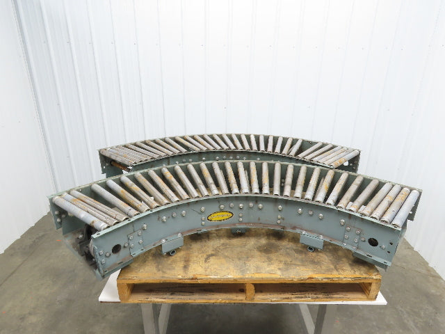 Hytrol 90° Curve Roller Conveyor 18"W 16"BF V-Belt Slave Drive 1-3/8" Roller