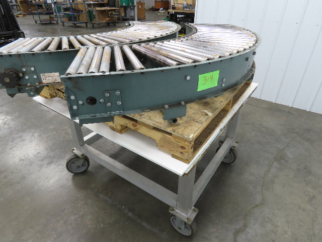 Hytrol 90° Curve Roller Conveyor 18"W 16"BF V-Belt Slave Drive 1-3/8" Roller