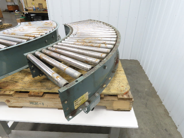 Hytrol 90° Curve Roller Conveyor 18"W 16"BF V-Belt Slave Drive 1-3/8" Roller